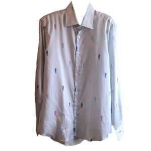 🎊Host Pick🎊 ETRO Striped Cotton Blouse w/ Seahorse Print (M) (Made in Italy)